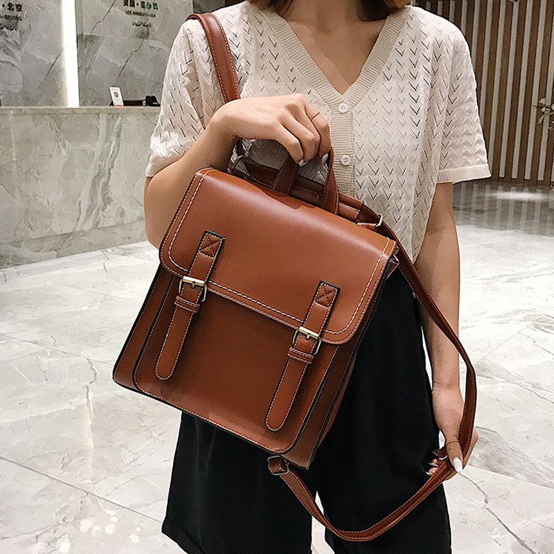 Vintage Backpack Female Pu Lea - đánh giá và giá Leather Backpack Vintage
