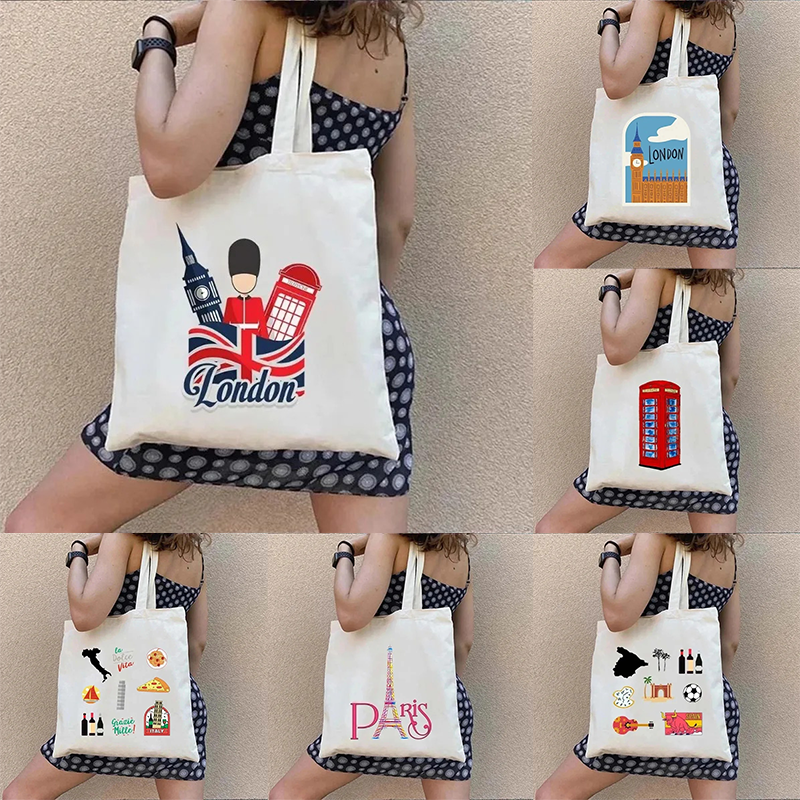 London UK Paris Printing Ladie - đánh giá và giá Canvas Backpack Casual