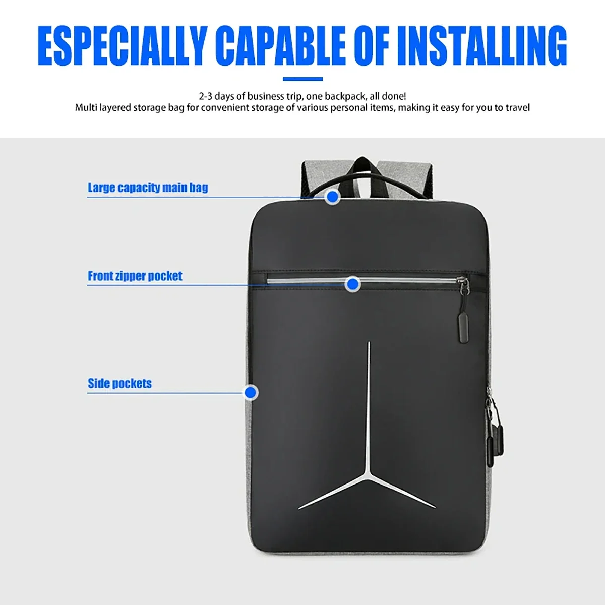 New Anti-theft USB Waterproof  - đánh giá và giá Laptop Backpack 15.6