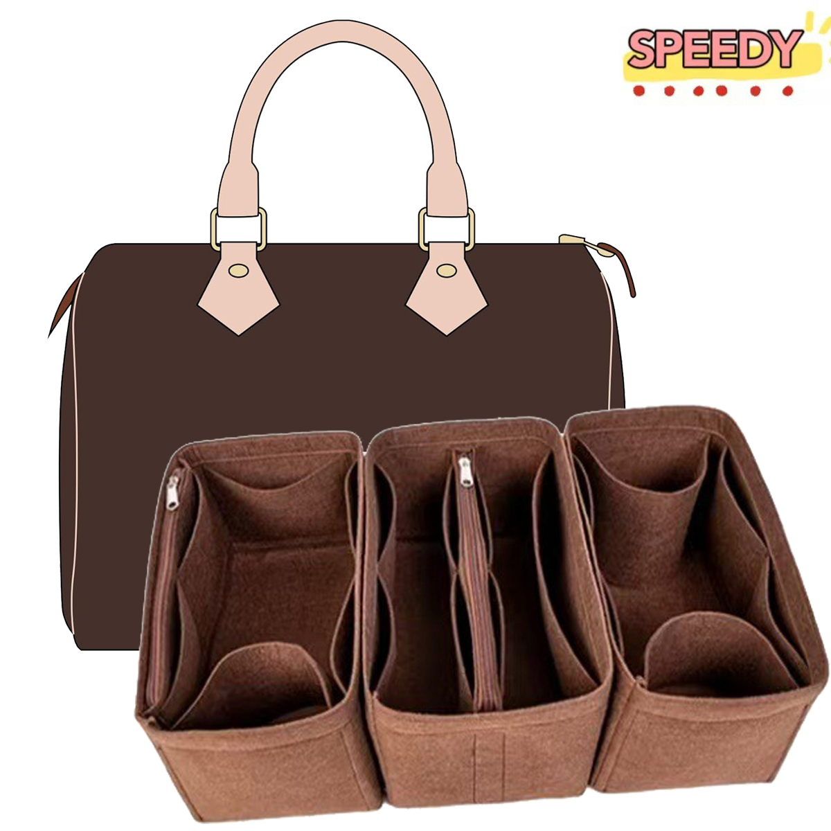 Detachable Felt Purse Insert O - đánh giá và giá Backpack Insert Organizer
